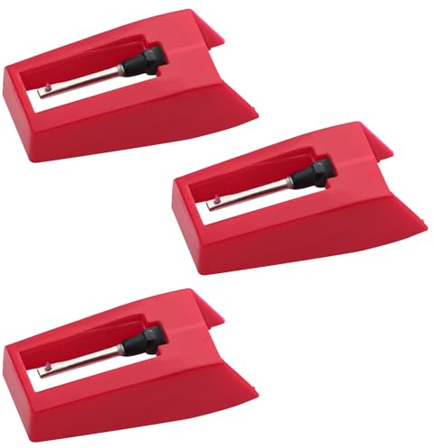 3 Stück Plattenspieler Nadel, Plattenspieler Ersatznadel, Langlebige Plattenspieler Nadel, Keramik Plattenspieler Nadel, Geeignet für Phonograph, Schallplattenspieler