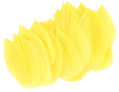 ihreesy 5cm-8cm Natur Federn zum Basteln,50 Stück Natürliche Gänsefedern Handgefertigte Pflaumen Deko Federn Bastelfedern für DIY-Kunst Handwerk Friseur Zuhause Hochzeit Geburtstag,Gelb