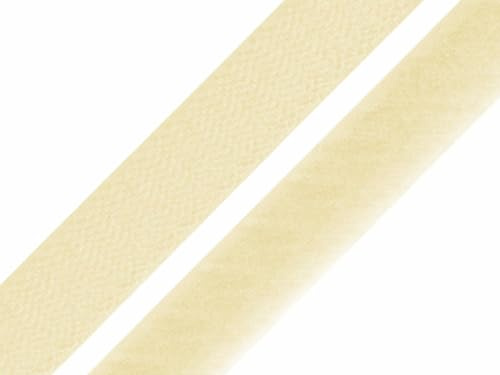 Klettband 20mm Breit Klettverschluss Band zum annähen (creme, 5 Meter)