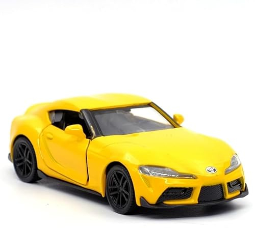 imtfzct 1/36 Toyota Supra Modellauto, Spielzeugauto mit Pull Back Funktion, Türen zum Öffnen, Freizeitspielzeug, Auto Geschenk für Jungen und Mädchen (gelb)
