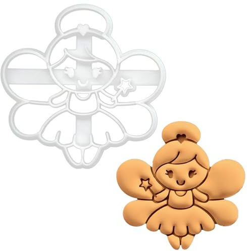 BAKERLOGY Emporte-pièce Fée Mignonne - Conception détaillée d'emporte-pièces pour la pâtisserie et l'artisanat, adaptée au fondant, à la pâte, à l'argile
