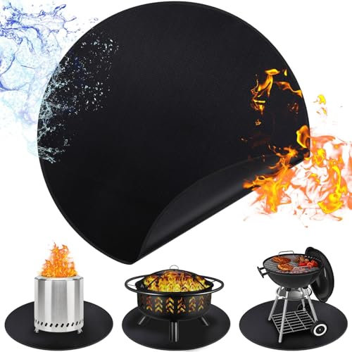 Grande tappetino per braciere riutilizzabile per terrazza/tappeti ignifughi/tappeti di protezione e terrazza/tappeto rotondo da 122 cm
