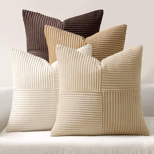 MIULEE Housses de Coussin 40x40 Housse Coussin Série Café Lot de 4