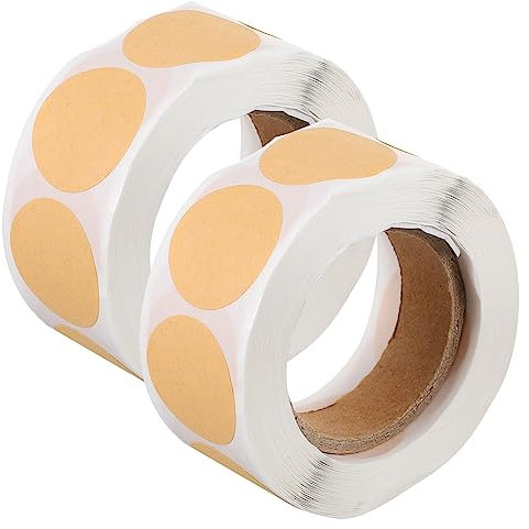 HONMEET Runde Kraftpapier Aufkleber 2 Rollen 2,5cm Selbstklebend Selbstgemacht Etiketten Für Geschenke Farbkodierung Bastelprojekte Langlebig Und Vielseitig