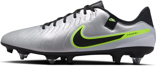 Nike Herren Tiempo Legend 10 Academy SG-Pro Anti-Clog Traction weichen Rasen Fußballschuh, Metallic Silver/Black-Volt, 43 EU
