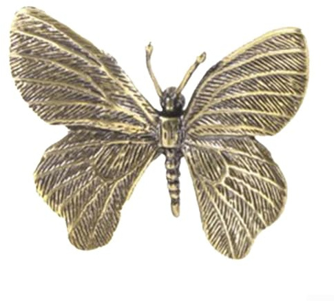 Eawfgtuw Vintage Messing Schubladengriffe Gold Schrankgriff Libelle Schmetterling Motiv Antik Finish Möbelbeschläge für Schränke Kommoden Heimwerker (A)