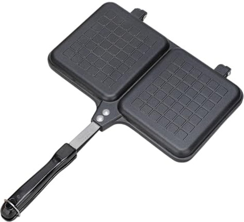 Fabricante de sándwiches tostados - Fabricante de sándwiches para barbacoa, dispositivo de sándwich caliente de doble panel con mango | Tostadora de pan, sartén antiadherente, sartén para parrilla