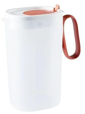 Shihan-2015 Wasserkrug Kühlschrank 1,55 l Wasserkrug, Limonadenbehälter, Saftkessel, großer Kunststoffkrug for Kaltgetränke, for Eistee, Limonade, Saft, Milch und mehr Wasserkaraffe(Red)