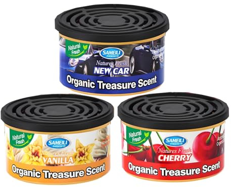 3 Bombolette di Deodorante per Auto - Fragranza a Lunga Durata per 60 Giorni, Profumo Regolabile, Rimuove Efficacemente Fumo e Odori, Profumo di Vaniglia Cherry/Ciliegia Nuova Auto.