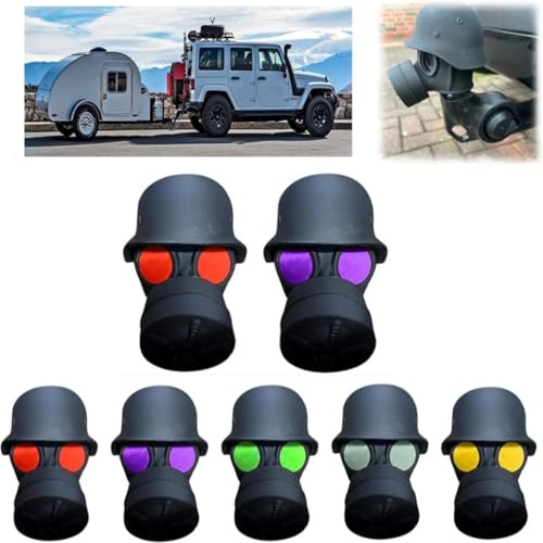 2Stück Abdeckkappe für Anhängerkupplung,In Gasmaske-Helm-Form,Staubdicht & Wasserdicht,Anhängerkupplung Schutzkappe Abdeckung für 50 mm Kugelkopf Anhänger Anhängerkupplungen Kupplungskappe Anhänger