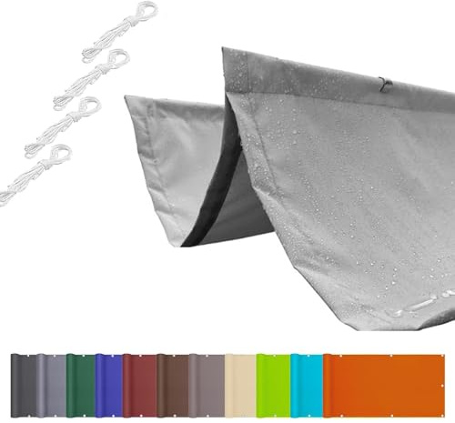 Retractable Wave Sun Shade Sail,Rectangle Waterproof 95% UV Block Garden Sunscreen Awning Canopy Breathable Square Patio Sail Pergola for Outdoor Garden Patio Yard Lawn (Gris,1.2x3M)