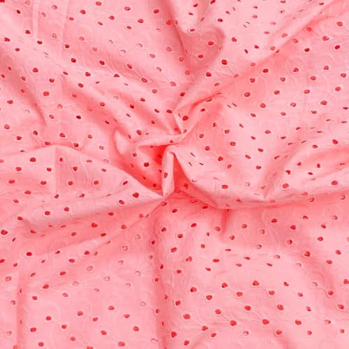 TFG Tissu broderie anglaise 100 % coton 152,4 cm de large 10 couleurs disponibles Rose