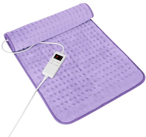 Heating Pad for Period Cramps, Heating Pad for Back/Neck/Shoulder Muscle Pain, 6 Heating & 4 Timer Setting, Auto Shut Off, Dry/Moist Heat & Machine Washable, Birthday Christmas Gifts for Women Mom