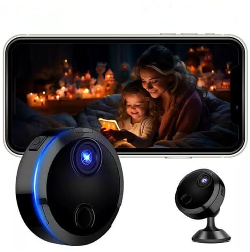 Lakko Mini caméra 1080P HD APP pour l'intérieur WiFi Caméra de Surveillance intérieure avec Batterie Compact Petit détecteur de Mouvement Vision Nocturne pour Animaux de Compagnie bébé âgé