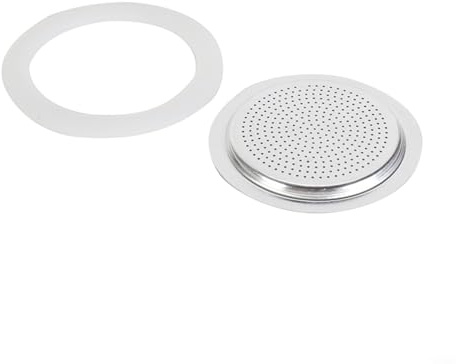 Violiica Joints d'étanchéité en caoutchouc de silicone avec filtre pour cafetière à moka (6 tasses + tamis )