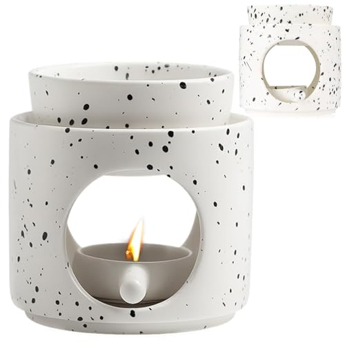 Lámpara aromática con portavelas, lámpara de aroma para aceites esenciales, lámpara cálida de vela, varillas de incienso de cerámica, difusor de aceite aromático y cera aromática, calentador de