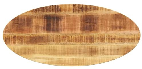 Qnhdfrt Tavolo ovale 90 x 40 x 3,8 cm, in legno massello mango, rustico, per cucina, sala da pranzo ed esterni, robusto e durevole