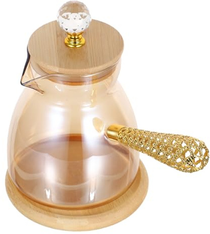SHINEOFI Cafetière Turque En Verre 550 Ml Avec Poignée Longue Isolante, Cezve Pichet à Café Manuel Pour Infusion Turque Et Thé, Préparation Traditionnelle Pour Moments Conviviaux,