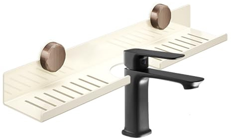 Bomefoi Étagère pour Évier de Salle de Bain sur Robinet,Étagères Murales pour Salle De Bain | Organisateur en Acier Carbone À Ventouses Gain De Place pour Cuisine Espaces Réduits d'eau