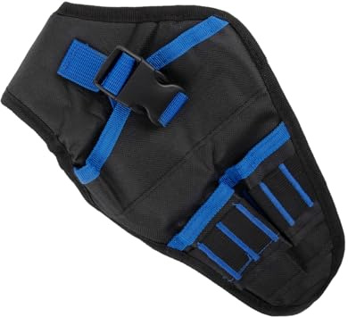 Fondina per trapano per utensili pesanti con custodia per punte in tessuto Oxford 1680D, adatta per trapani elettrici per avvitatori a percussione, nero con rosso