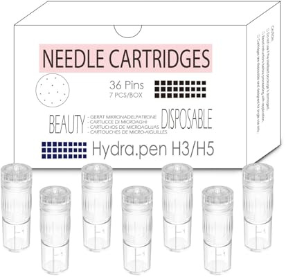 H36Pin Cartridges for Hydra Pen H3 H5 – 3ml Serum Chamber, 3-Level Manual Flow Control, Radiance-Boost & Smooth-Texture Beauty Tips, for Enhanced Essence Delivery, 1-Week Trial Set (H36Pin, 7 Pack)