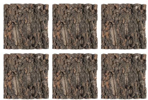 FUTUREORYY 6 St Korkbarkspaneler för Reptilterrarier Korkbakgrund Fuktbeständig för Sköldpadds Ormhabitat Anpassningsbar Klätter Gömställevägg