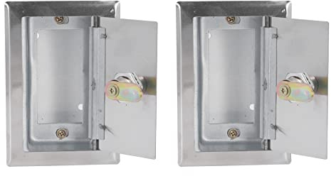 HELEVIA 2Pcs Key Switch Box, Stainless Steel Universal Lock with Keys, Accessory Set Kit for Rolling Shutter Door Garage Door