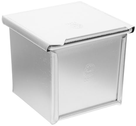 IMIKEYA Moule à Toasts Carré 10 Cm Antiadhésif Couvercle, Boîte à Réutilisable 250 G, Ustensile de Pâtisserie pour Cuisson Maison, Adapté aux Pains et Toasts au Four