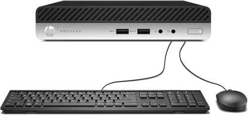 HP ProDesk 400 G4 Mini PC de Bureau, Intel Core i3-8100, 8 Go de RAM, SSD de 256 Go, Clavier QWERTY US, Wi-FI, Bluetooth, Windows 11 Professionnel (Reconditionné)