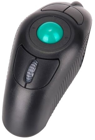 Housoutil Souris à Boule de Commande sans Fil 2, 4 Ghz 1000 Dpi | Noire, Plastique, 5 Touches, Port Usb, Plug And Play pour Ordinateur Portable
