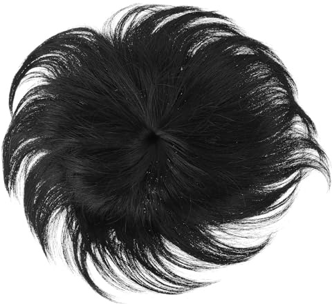 KICHOUSE Peluquín para Hombres Realista de Cabello Corto Negro, Fibra Resistente a Altas Temperaturas, Ligero y Versátil para Bodas y Actuaciones en Escenario