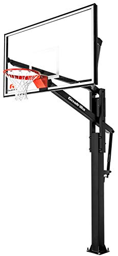 Goalrilla Basketball Hoops with Tempered Glass Basketball Goal Backboard, Black Anodized Frame, and In-ground Anchor System