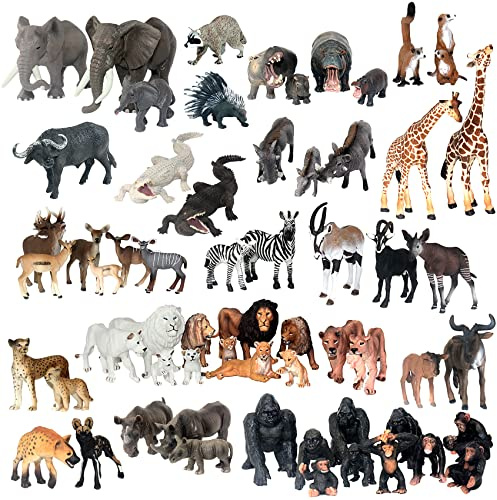 musykrafties Jumbo afrikansk djungel djur leksaksfigur realistisk plastfigur lekset paket 62 delar