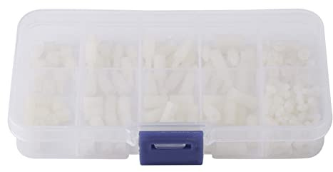 Schrauben Muttern M2.5 Nylon Befestigungsteile Sechskantständer 200 Stück mit Kunststoffbox für Bau und Reparatur