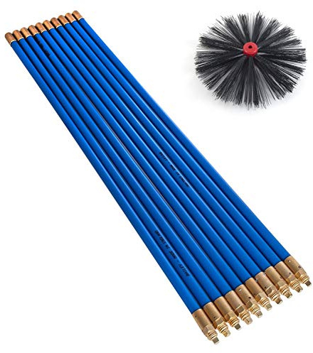 Bailey Lockfast Chimney Sweep Brush & Rod Set - 16 Brush + 10 Rods