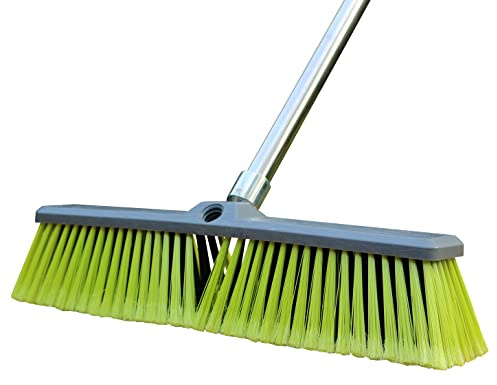 PHYEX 18 Push Broom with 47 Long Handle, Multi-Surface Floor Scrub Brush for Cleaning Deck, Patio, Garage, Driveway