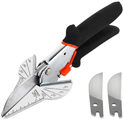 GARTOL Multi Angle Miter Shears Cutter, Multifunctional Trunking Shears for Vinyl Wood Molding Trim, Adjustable at 45 to 120 Degree with SK5 Blades