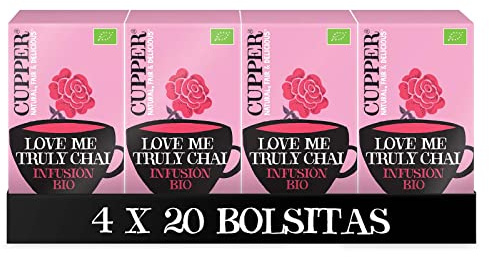 Cupper - Infusiones Ecológicas Love Me Truly - Pack 4 Cajas 20 Bolsitas