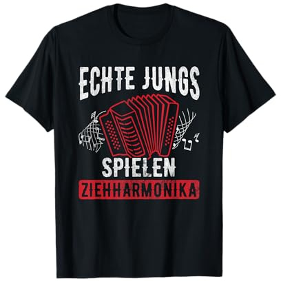 Echte Jungs Spielen Ziehharmonika Steirische Akkordeon T-Shirt