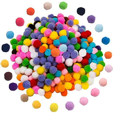 VIKSAUN 1000pcs Pompons zum Basteln,10 mm Bunt Mini Pompons, Pompons zum Basteln, bälle Flauschigen, Handwerk DIY Deko Hobby Supplies für Lustige DIY Kreative Handwerk (Multicolored)