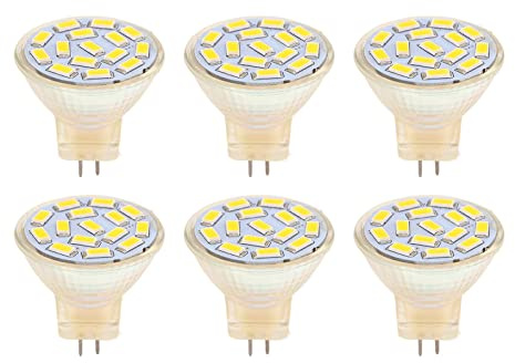 Garosa MR11 GU4 LED-Birnen, 6 Stück 12 V 3 W Halogen-Ersatz LED-Energiespar-Glühlampe für Landschafts-, Akzent- und Schienenlichter, Weihnachtsbaum-Faseroptik, warmes Licht