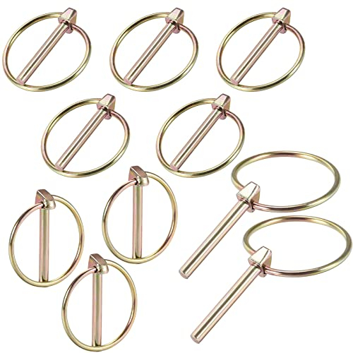 Coppiglie ad Anello, 10 pezzi 4,5mm x 40mm Perni di Sicurezza Rotondi, Spine a Scatto, per rimorchi, trattori, veicoli agricoli(Giallo)