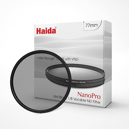 Haida Mist Black 1/8-Variable ND Filter 95mm 2-in-1 Filter - 1.5-5 Stops Variable Neutral Density Filter ND4 ND8 ND16 ND32 Mist Black 1/8 Filter Diffusion Effect
