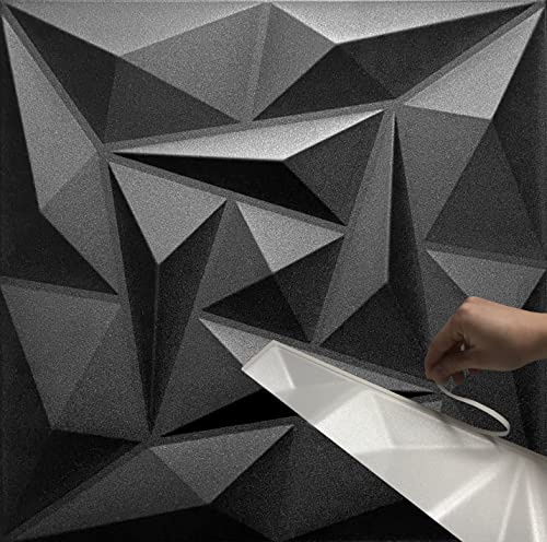 5qm / 3D Wandpaneele !!!Selbstklebend!!! Wandverkleidung Deckenpaneele Platten Paneele QUARZ BLACK POLYSTYROL MATERIAL (5qm = 20Stück)