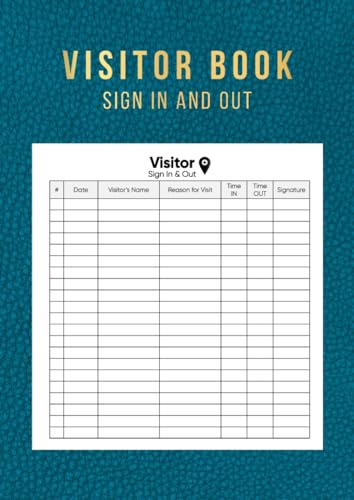 Visitor Book Sign In and Out: Visitor Register Log Book for Recording Guest Sign In and Sign Out, Visitor's Activity Tracker for Workplace Offices and Businesses, Record over 3000 Entries | Blue Cover