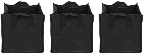 Gsycle 3 Stück Pflanztaschen, Stofftöpfe, Gartentasche, Pflanzbox, Stofftöpfe Mit Griffen, Quadratische Blumenpflanzgefäße Für Den Garten(01)