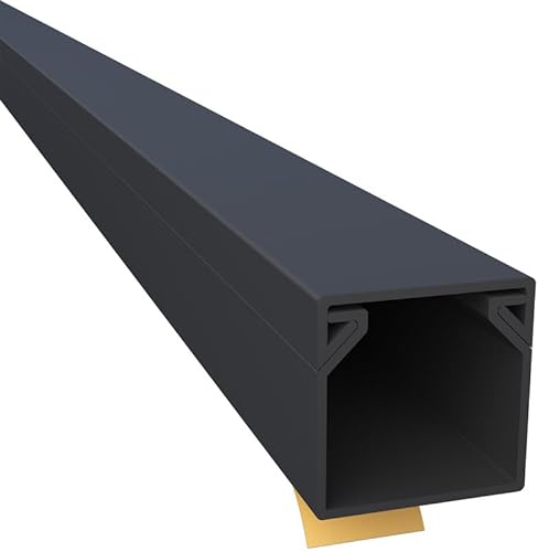 CILSON WDK1616SS 3300090 Kabelkanal Selbstklebend 16x16mm 30m, Schwarz - 30 Stück 1 m / 1000 mm, Robuste Kabelverlegung, Stilvolles Design