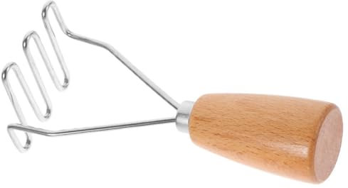 Luxshiny Stainless Steel Potato Masher Red Manual Potato Crusher Vegetable Masher Kitchen Tool