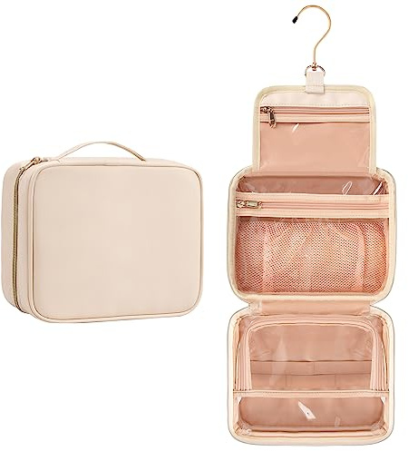 Trousse de toilette de voyage à suspendre, trousse de maquillage pour femme, petit sac de voyage portable et étanche pour articles de toilette, blanc, Voyage