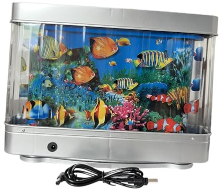 perfk Aquarium-Stimmungslampe, Nachtlichter, Nachtlicht, Ansichten, bewegliche künstliche Tropische Landschaft, Raumdekoration für Schlafzimmer im, #C